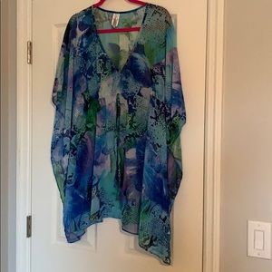 Kenneth Cole Blue and Green Swim Coverup